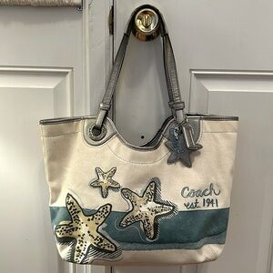 Coach Limited Edition Star Fish Canvas Beach Tote